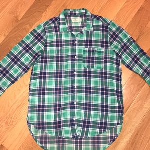 Hollister green plaid shirt